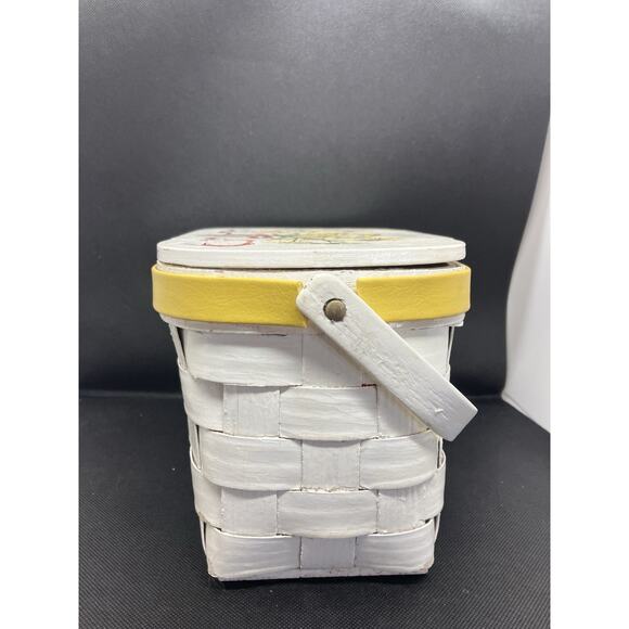 Vintage Unique Painted Purse Picnic Basket Signed Caro Nan Floral See Photos - Picture 10 of 16